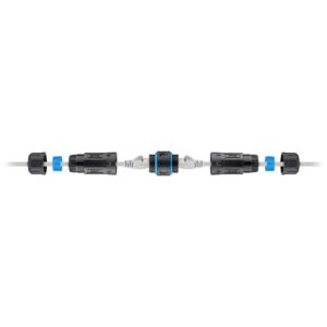 POWERTECH αδιάβροχος σύνδεσμος RJ45 CAB-N427, CAT 6, IP68, μαύρος | Καλώδια - Αντάπτορες | elabstore.gr