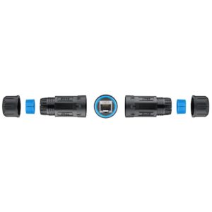 POWERTECH αδιάβροχος σύνδεσμος RJ45 CAB-N427, CAT 6, IP68, μαύρος | Καλώδια - Αντάπτορες | elabstore.gr