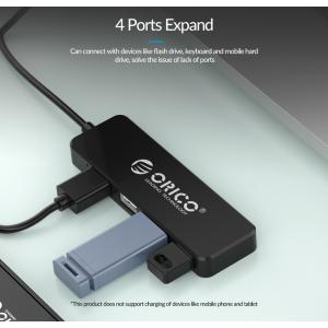 ORICO USB hub FL01, 4x θυρών, USB 2.0, 480Mbps, USB σύνδεση, μαύρο | Συνοδευτικά PC | elabstore.gr