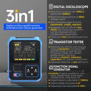 FNIRSI 3 σε 1 παλμογράφος/signal generator/transistor tester χειρός DSO-TC3, επαναφορτιζόμενο | Εργαλεία | elabstore.gr