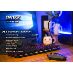 CMTECK επιτραπέζιο μικρόφωνο G006Plus με εύκαμπτο βραχίονα, omnidirectional, USB, μαύρο | Συνοδευτικά PC | elabstore.gr