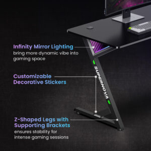 BRATECK gaming γραφείο GMD14-1 με RGB φωτισμό, 120x60x75cm, μαύρο | eLabstore.gr BRATECK gaming γραφείο GMD14-1 με RGB φωτισμό, 120x60x75cm, μαύρο | Αναλώσιμα - Είδη Γραφείου | elabstore.gr