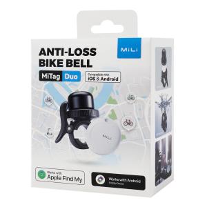 MILI κουδούνι ποδηλάτου με smart tag MiTag Duo, iOS & Android, Bluetooth tracker, μαύρο/λευκό | eLabstore.gr