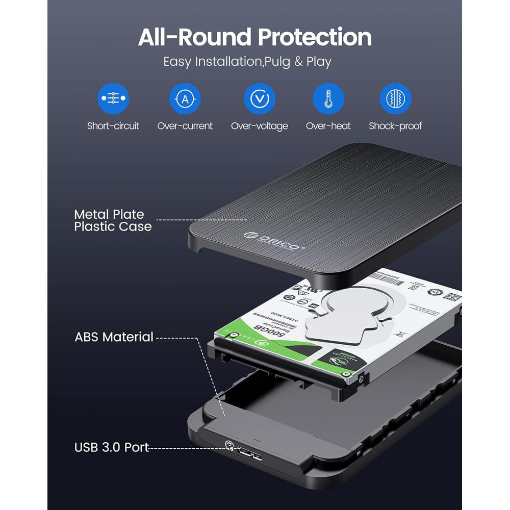 ORICO θήκη για 2.5" SATA HDD/SSD HM25U3, 5Gbps, μαύρη | eLabstore.gr ORICO θήκη για 2.5" SATA HDD/SSD HM25U3, 5Gbps, μαύρη | Συνοδευτικά PC | elabstore.gr