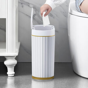 HOME USE κάδος απορριμμάτων HUH-0226, αυτόματο άνοιγμα, 7lt, λευκός | Οικιακός εξοπλισμός | elabstore.gr