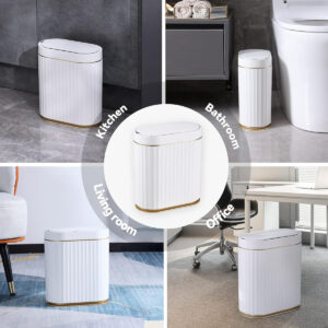 HOME USE κάδος απορριμμάτων HUH-0226, αυτόματο άνοιγμα, 7lt, λευκός | Οικιακός εξοπλισμός | elabstore.gr