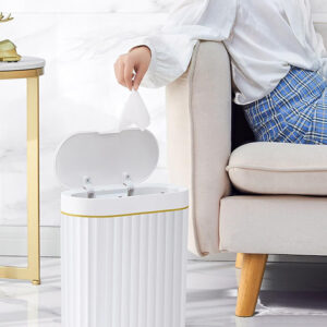 HOME USE κάδος απορριμμάτων HUH-0227, αυτόματο άνοιγμα, 9lt, λευκός | Οικιακός εξοπλισμός | elabstore.gr