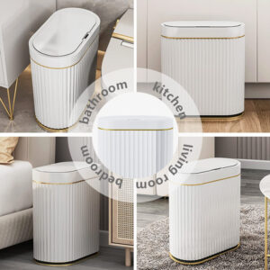 HOME USE κάδος απορριμμάτων HUH-0227, αυτόματο άνοιγμα, 9lt, λευκός | Οικιακός εξοπλισμός | elabstore.gr