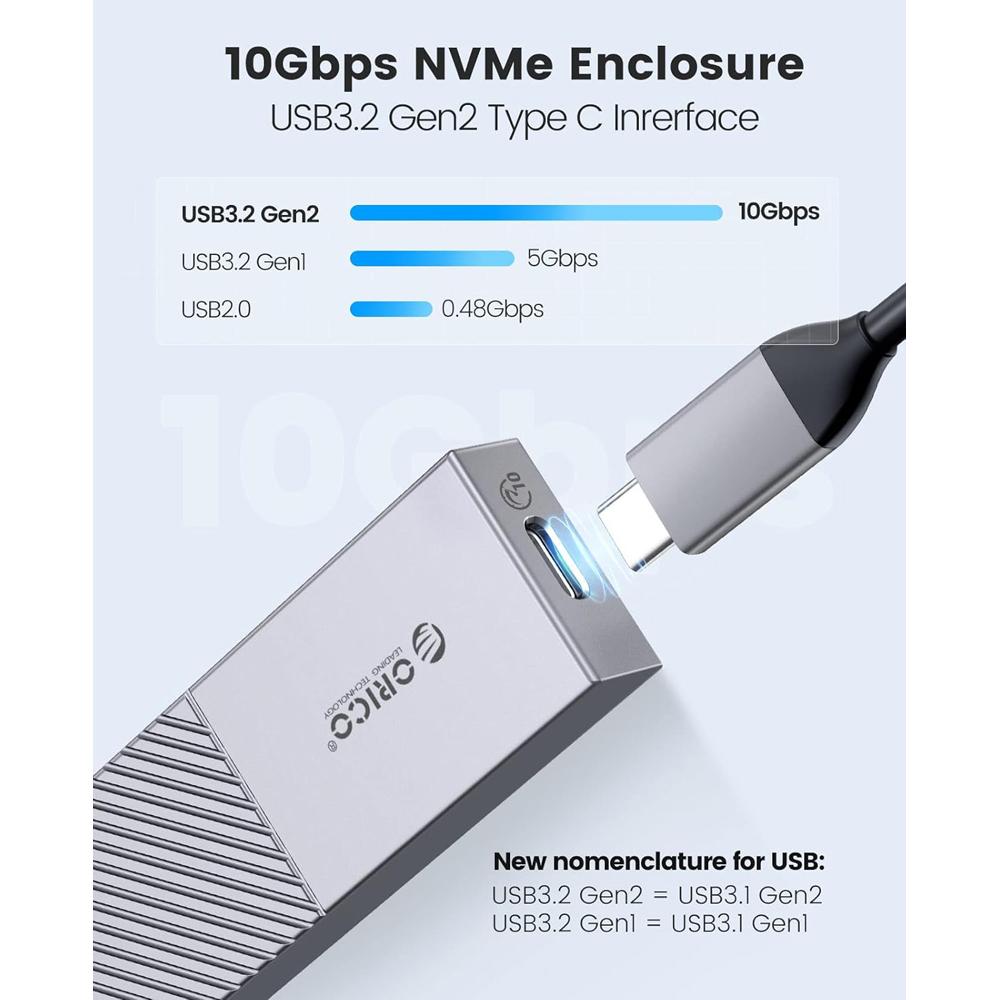 ORICO θήκη για M.2 NVME SSD M206C3-G2, 10Gbps, γκρι | eLabstore.gr ORICO θήκη για M.2 NVME SSD M206C3-G2, 10Gbps, γκρι | Συνοδευτικά PC | elabstore.gr