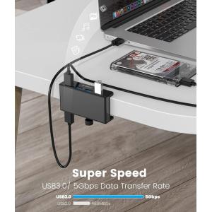 ORICO USB hub MH4PU-P με σφιγκτήρα, 4x θυρών, 5Gbps, USB σύνδεση, μαύρο | Συνοδευτικά PC | elabstore.gr