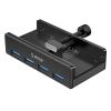 ORICO USB hub MH4PU-P με σφιγκτήρα, 4x θυρών, 5Gbps, USB σύνδεση, μαύρο | Συνοδευτικά PC | elabstore.gr