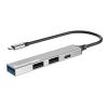 POWERTECH USB hub PT-1412, 4x θυρών, USB 3.2, 5Gbps, USB-C σύνδεση, γκρι | Συνοδευτικά PC | elabstore.gr