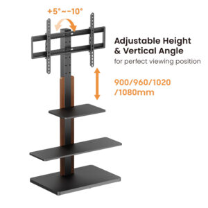 POWERTECH βάση τηλεόρασης δαπέδου PT-1422, 32-75", έως 40kg, με ράφια | Εικόνα & Ήχος | elabstore.gr
