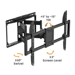 POWERTECH επιτοίχια βάση τηλεόρασης PT-1423, 37-90", 75kg, heavy duty, full motion | Εικόνα & Ήχος | elabstore.gr