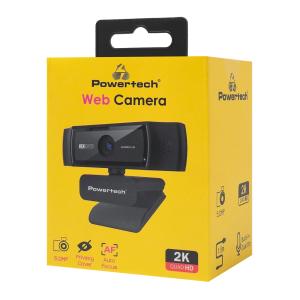 POWERTECH web camera PT-1428, 5MP, 2K QHD, αυτόματη εστίαση, 1.5m, μαύρη | Συνοδευτικά PC | elabstore.gr