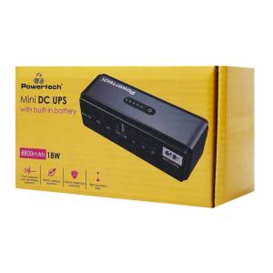 POWERTECH mini DC UPS PT-1436, 18W, 8800mAh, 3x DC, USB/USB-C/LAN/POE, μαύρο | Τροφοδοσία Ρεύματος | elabstore.gr