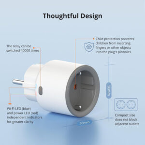 SONOFF smart αντάπτορας ρεύματος S60TPF, μονός, 4000W, WiFi, λευκός | Τροφοδοσία Ρεύματος | elabstore.gr