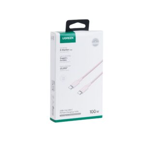 Καλώδιο Φόρτισης UGREEN L502 65251 USB-C σε USB-C PD 100W 1m Ροζ | Καλώδια | elabstore.gr