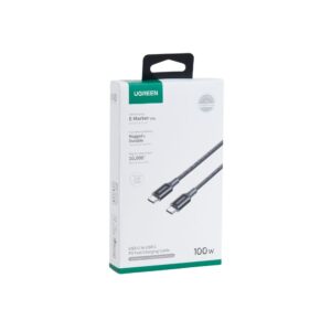 Καλώδιο Φόρτισης UGREEN L502 65250 USB-C σε USB-C PD 100W 2m Μαύρο | Καλώδια | elabstore.gr