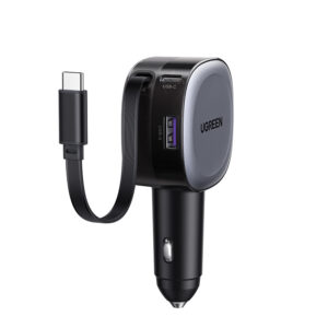 Φορτιστής Αυτοκινήτου 75W UGREEN EC601 55653 2 Θέσεων, με καλώδιο USB-C 60W Γκρί | Φόρτιση | elabstore.gr