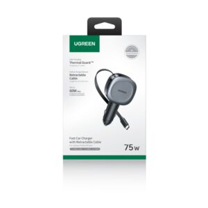 Φορτιστής Αυτοκινήτου 75W UGREEN EC601 55653 2 Θέσεων, με καλώδιο USB-C 60W Γκρί | Φόρτιση | elabstore.gr