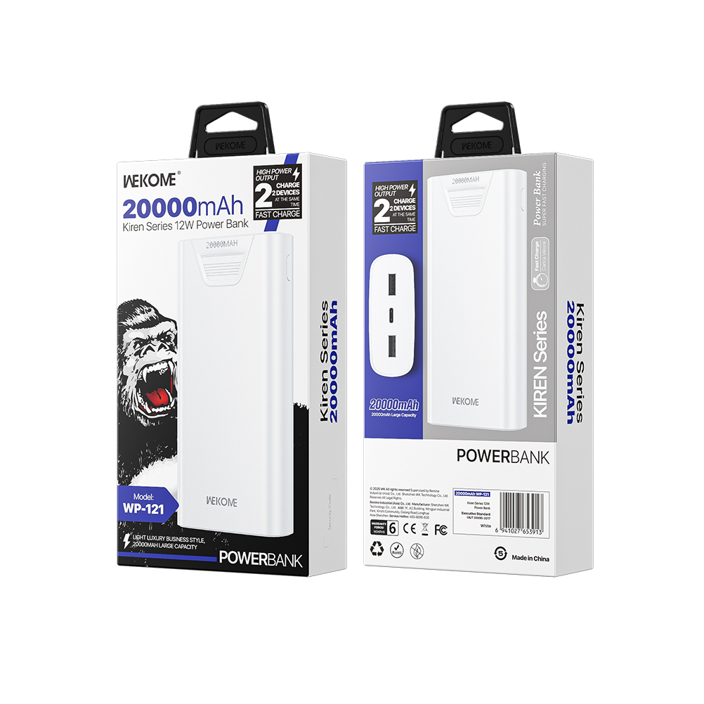 Power Bank 20000mAh 12W WK WP-121 2 Θέσεων Μαύρο | eLabstore.gr Power Bank 20000mAh 12W WK WP-121 2 Θέσεων Μαύρο | Φόρτιση | elabstore.gr