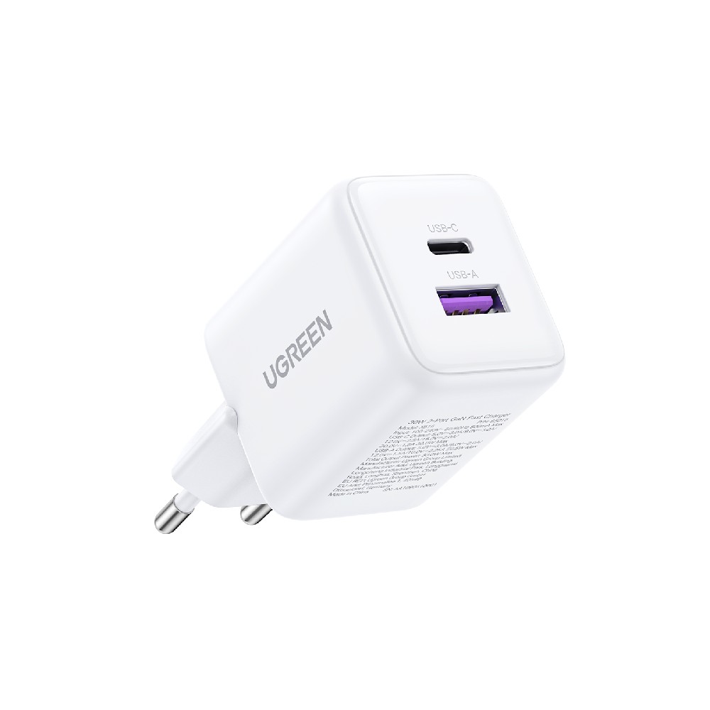 Φορτιστής Σπιτιού GaN PD 30W UGREEN X516 65015 2 Θέσεων Λευκό | eLabstore.gr Φορτιστής Σπιτιού GaN PD 30W UGREEN X516 65015 2 Θέσεων Λευκό | Φόρτιση | elabstore.gr