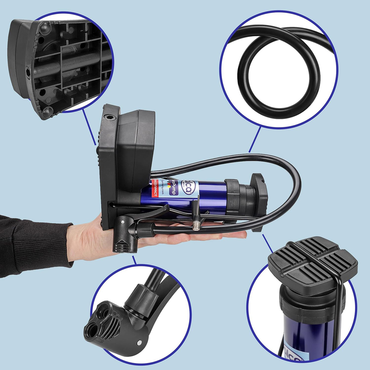 ALCA τρόμπα ποδιού 201300 με μανόμετρο, 160PSI, μπλε | eLabstore.gr ALCA τρόμπα ποδιού 201300 με μανόμετρο, 160PSI, μπλε | Gadgets - Αξεσουάρ | elabstore.gr