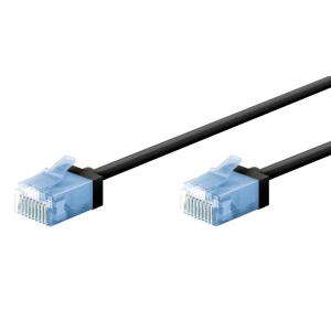 GOOBAY καλώδιο δικτύου 74241, CAT 6A U/UTP, slim, copper, 500MHz, 10m, μαύρο | Καλώδια - Αντάπτορες | elabstore.gr
