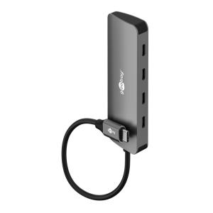 GOOBAY USB hub 76565, 4x θυρών, USB 3.2, 10Gbps, USB-C σύνδεση, γκρι | Συνοδευτικά PC | elabstore.gr