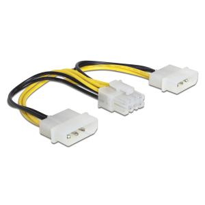 DELOCK καλώδιο 2x 4pin molex σε 8pin EPS 83410, 0.15m | Καλώδια - Αντάπτορες | elabstore.gr