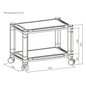 BRATECK ραφιέρα δαπέδου AMS-4L με ροδάκια, 2 ράφια, 50x33x37cm, έως 10kg, μαύρη | eLabstore.gr BRATECK ραφιέρα δαπέδου AMS-4L με ροδάκια, 2 ράφια, 50x33x37cm, έως 10kg, μαύρη | Αναλώσιμα - Είδη Γραφείου | elabstore.gr