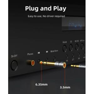 CABLETIME αντάπτορας ήχου 6.3mm σε 3.5mm CT-6M3F-AG, gold plated, γκρι | Καλώδια - Αντάπτορες | elabstore.gr