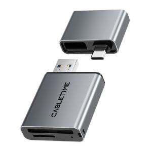 CABLETIME card reader CT-ACCD3-AG για SD & micro SD, USB 3.0, 5Gbps, γκρι | Συνοδευτικά PC | elabstore.gr