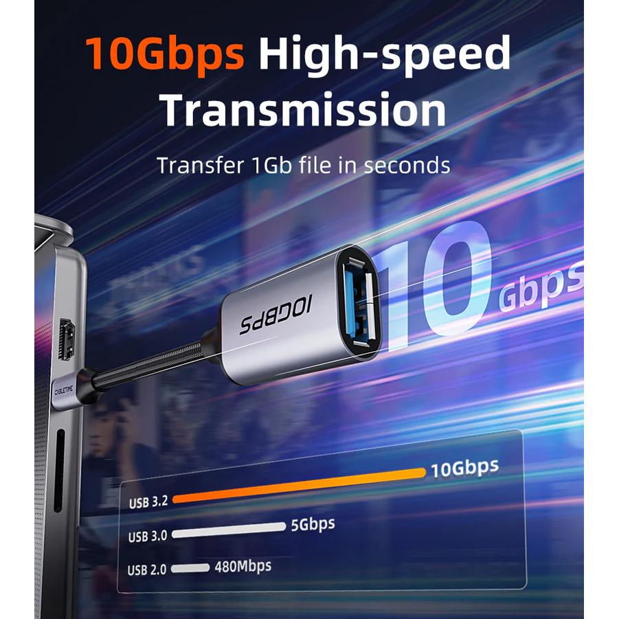 CABLETIME αντάπτορας USB-C σε USB CT-CMAF10-AGL, 10Gbps, γκρι | eLabstore.gr CABLETIME αντάπτορας USB-C σε USB CT-CMAF10-AGL, 10Gbps, γκρι | Καλώδια - Αντάπτορες | elabstore.gr