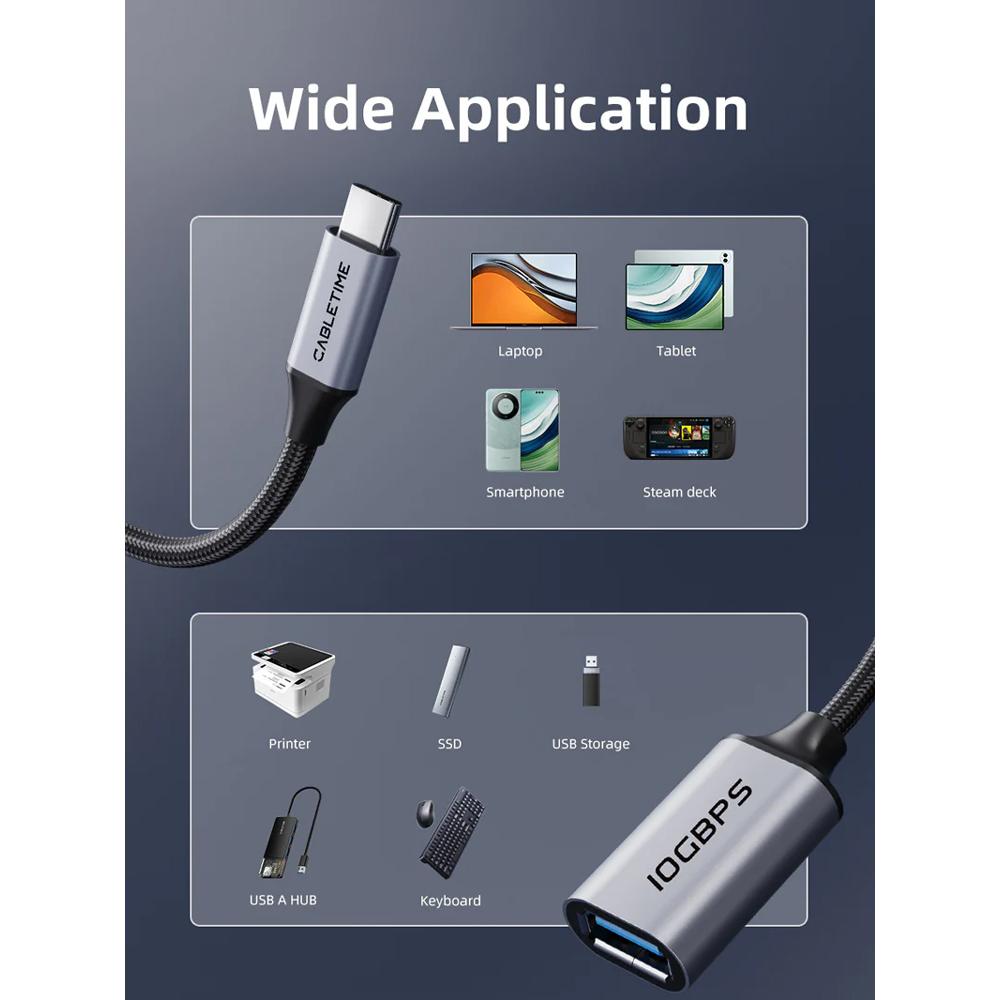 CABLETIME αντάπτορας USB-C σε USB CT-CMAF10-AGL, 10Gbps, γκρι | eLabstore.gr CABLETIME αντάπτορας USB-C σε USB CT-CMAF10-AGL, 10Gbps, γκρι | Καλώδια - Αντάπτορες | elabstore.gr