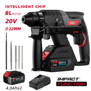 DELI κρουστικό σκαπτικό μπαταρίας DE-DC20-2D4, Brushless, 20V, 2x 4Ah, 2J | Εργαλεία | elabstore.gr