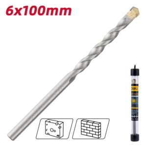 DELI τρυπάνι DH-JGZ060-E1 για τοίχο, 40Cr YG6, 6x100mm | Εργαλεία | elabstore.gr