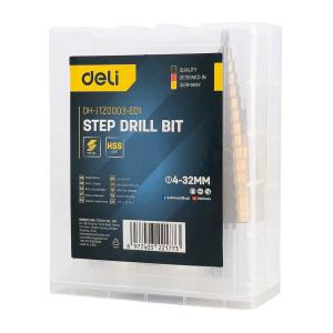 DELI σετ κωνικά τρυπάνια DH-JTZ0003-ED1 για μέταλλο, HSS 4241, 4-12/4-20/4-32mm, κυλινδρικό, 3τμχ | Εργαλεία | elabstore.gr