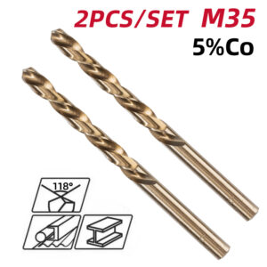 DELI σετ τρυπάνια DH-MHZ020-E2 για μέταλλο, M35 HSS 5% κοβαλτίου, DIN 388, 2x49mm, 2τμχ | Εργαλεία | elabstore.gr