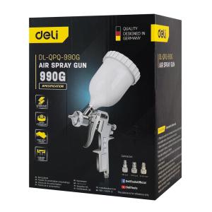 DELI πιστόλι βαφής αέρος άνω δοχείου DL-QPQ-990G, 600cc, 1.5mm | Εργαλεία | elabstore.gr