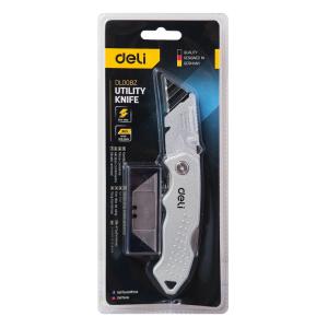 DELI κοπίδι DL008Z με ανταλλακτικές λεπίδες, μεταλλικό, 19mm, γκρι | Εργαλεία | elabstore.gr