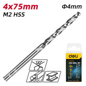 DELI σετ τρυπάνια DL16040G για μέταλλο, M2 HSS, 4x75mm, 10τμχ | Εργαλεία | elabstore.gr