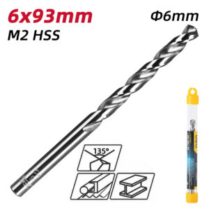 DELI τρυπάνι DL16060G για μέταλλο, M2 HSS, 6x93mm | Εργαλεία | elabstore.gr