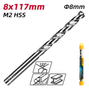 DELI τρυπάνι DL16080G για μέταλλο, M2 HSS, 8x117mm | Εργαλεία | elabstore.gr