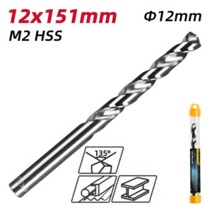 DELI τρυπάνι DL16120G για μέταλλο, M2 HSS, 12x151mm | Εργαλεία | elabstore.gr