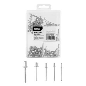 DELI σετ πριτσίνια DL236906, χάλυβας άνθρακα, 2.4-6.4mm, 75τμχ | Εργαλεία | elabstore.gr