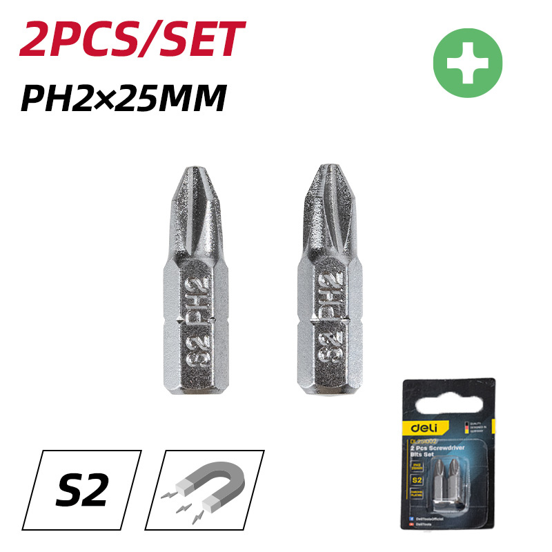 DELI σετ μύτες κατσαβιδιού DL251002, μαγνητικές, PH2x25mm, 2τμχ | eLabstore.gr DELI σετ μύτες κατσαβιδιού DL251002, μαγνητικές, PH2x25mm, 2τμχ | Εργαλεία | elabstore.gr