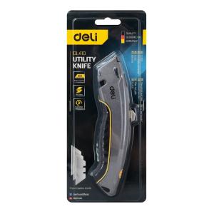 DELI κοπίδι DL410 με ανταλλακτικές λεπίδες, μεταλλικό, 19mm, γκρι | Εργαλεία | elabstore.gr