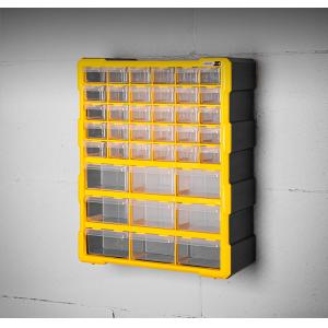 DELI ταμπακιέρα DL432039, 39 θέσεων, 38x16x47.5cm, πλαστική, κίτρινη/μαύρη | Εργαλεία | elabstore.gr